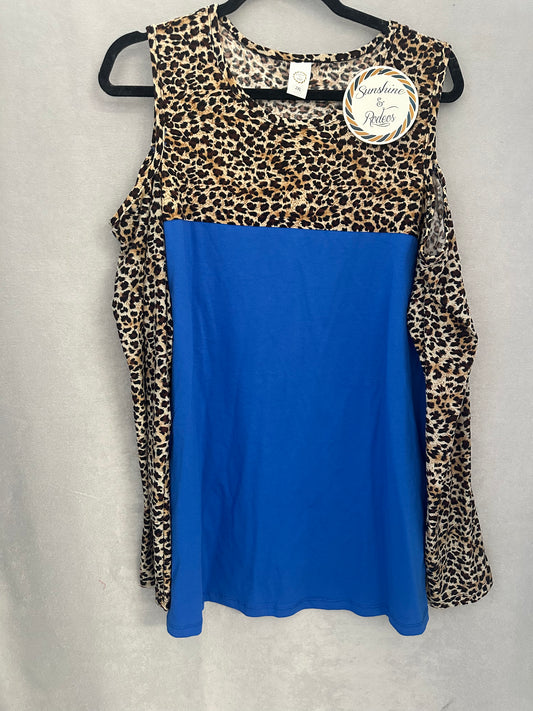 Blue Leopard Peek A Boo Long Sleeve