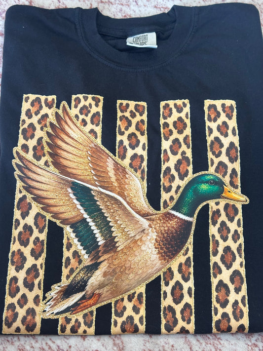 Leopard Duck Comfort Colors Tshirt