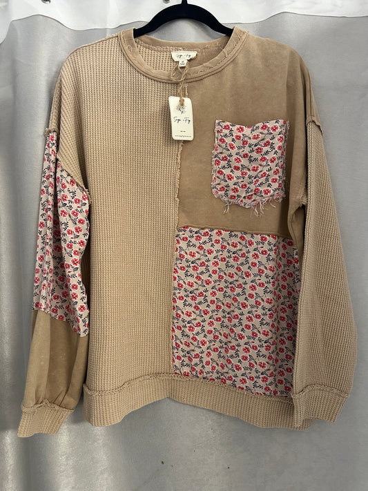 Sage & Fig Floral Patchwork Top