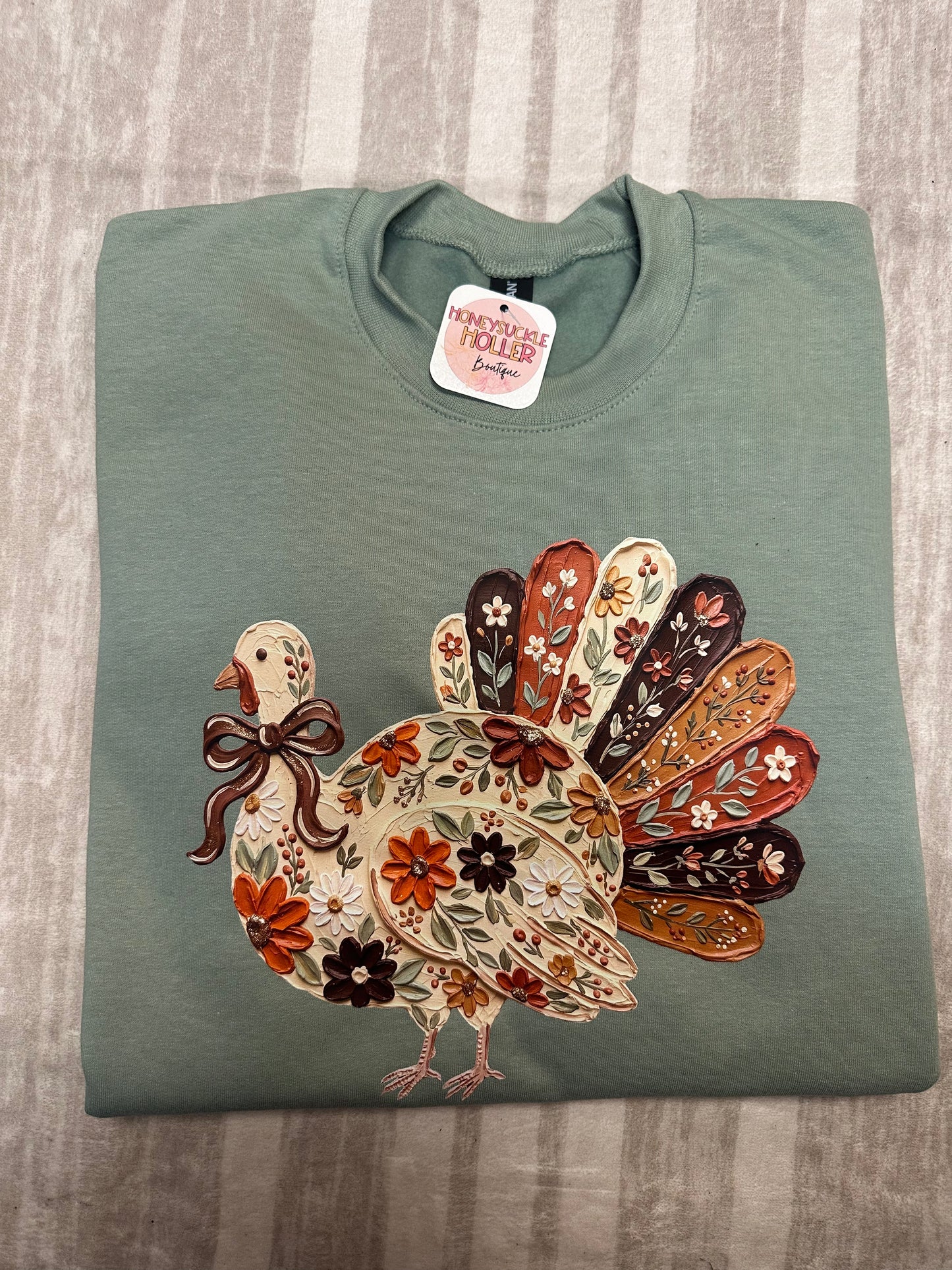 Fall Floral Turkey Sweatshirt