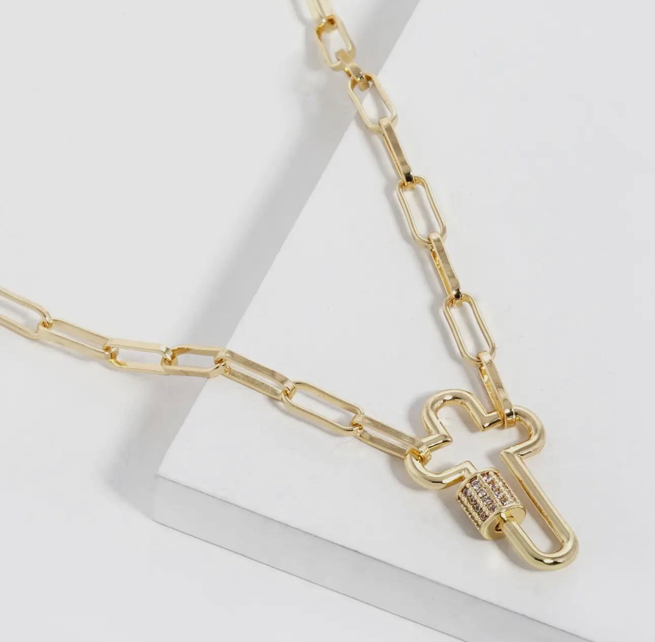 Infinity Cross Chain Necklace-Gold