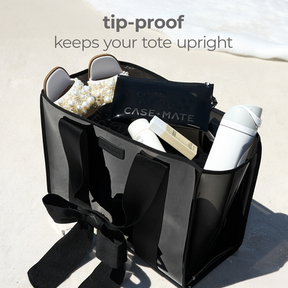 Case-Mate Midnight Black Bow Jelly Tote Bag (Classic)