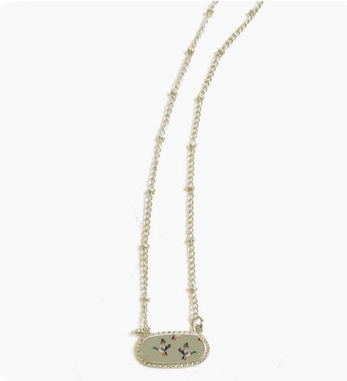 Green Duck Necklace GOLD