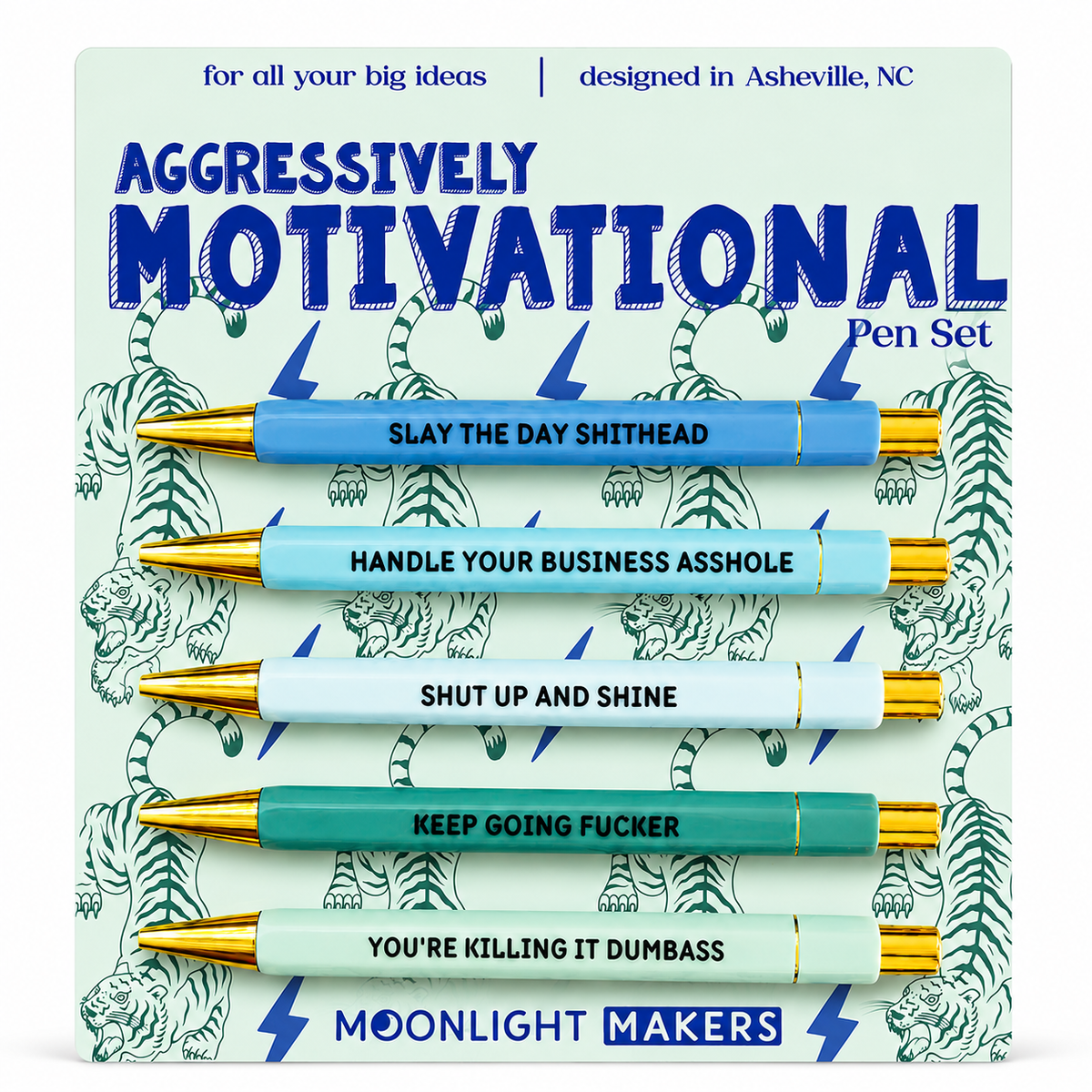 Aggressively Motivational - Pen Set - Funny Gift