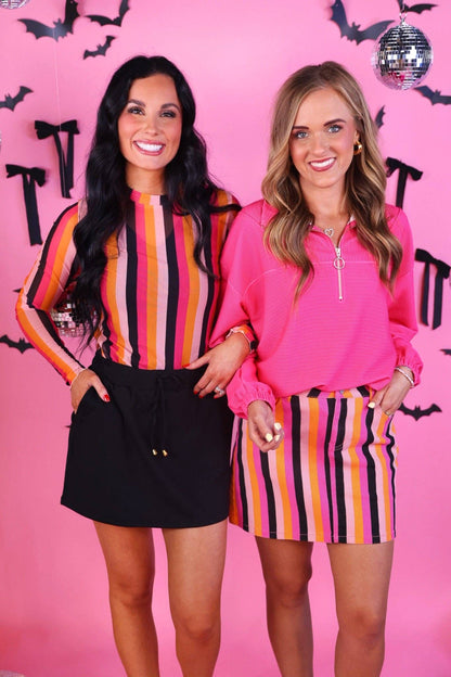 Kate Mesh Top- Boo Stripes: Multi / XL